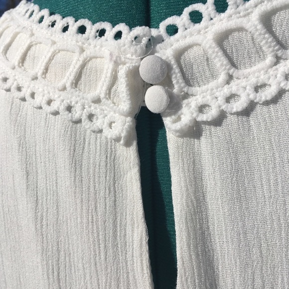 🌸Boho Crochet Lace Trim Babydoll Dress - Picture 4 of 8